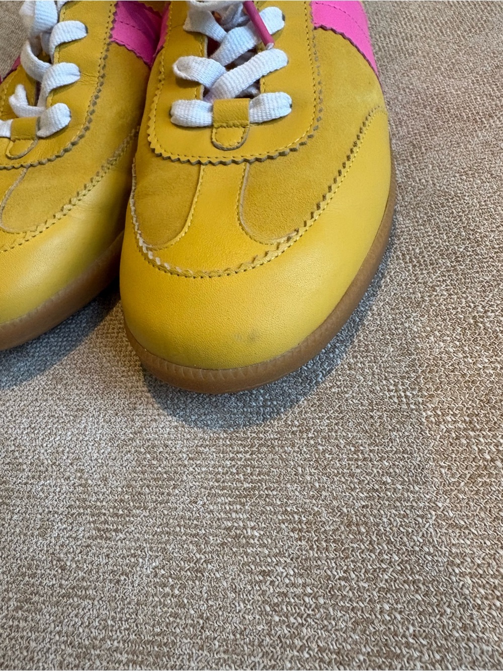 Boden Erin retro sneakers yellow and pink NWOB size 41 (9.5) - Picture 6 of 9